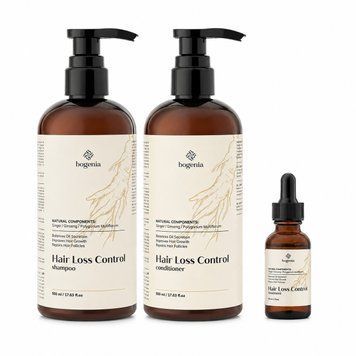 Набор против выпадения волос Hair Loss Control Bogenia BG415  шампунь, кондиционер, сыворотка BG00068 фото