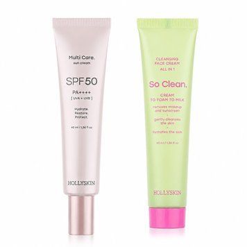 Сет HOLLYSKIN &ndash; солнцезащитный крем Multi Care SPF 50 и крем для очистки So Clean H0518 фото