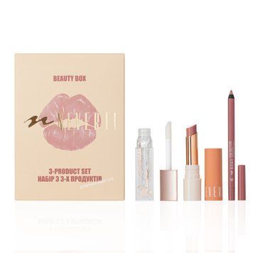 Подарунковий набір для макіяжу Neverti Beauty Box NP2026 (олівець, помада, блиск) NP2026BF фото